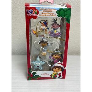 Dora the Explorer Christmas Ornaments Kurt Adler‎ Holiday Decor Set of 5 NIB